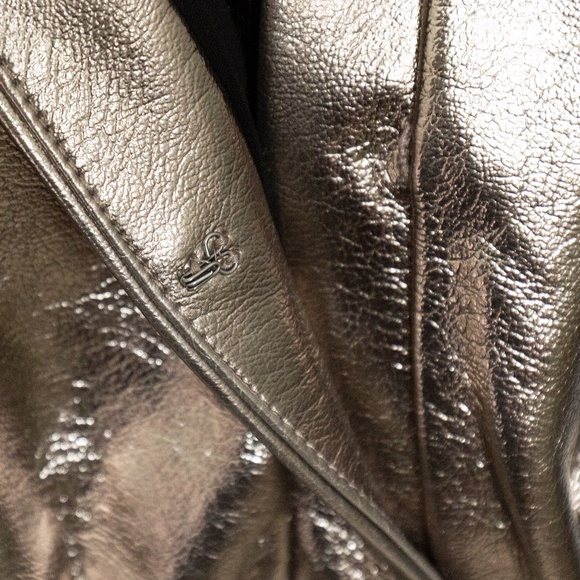 ANTHROPOLOGIE The Somerset Mini Dress: Metallic Faux Leather Edition NWOT - Picture 12 of 14